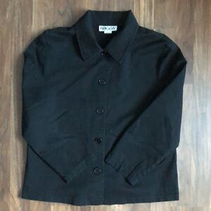 BRIGGS Womens Coat Black Button Up Casual